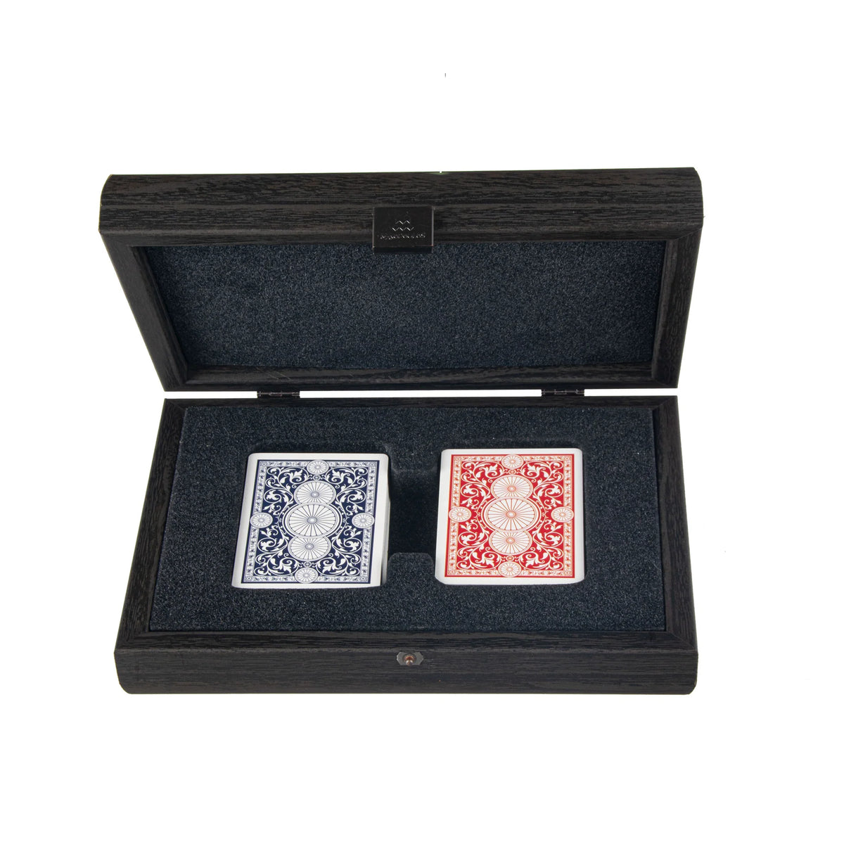 Luxury Manopoulos Playing Card Set Dark Grey Case 24x17 cm