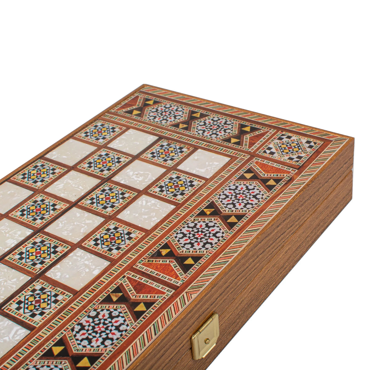 Manopoulos Wenge Wood Replica Backgammon Set Wooden Checkers 38x20