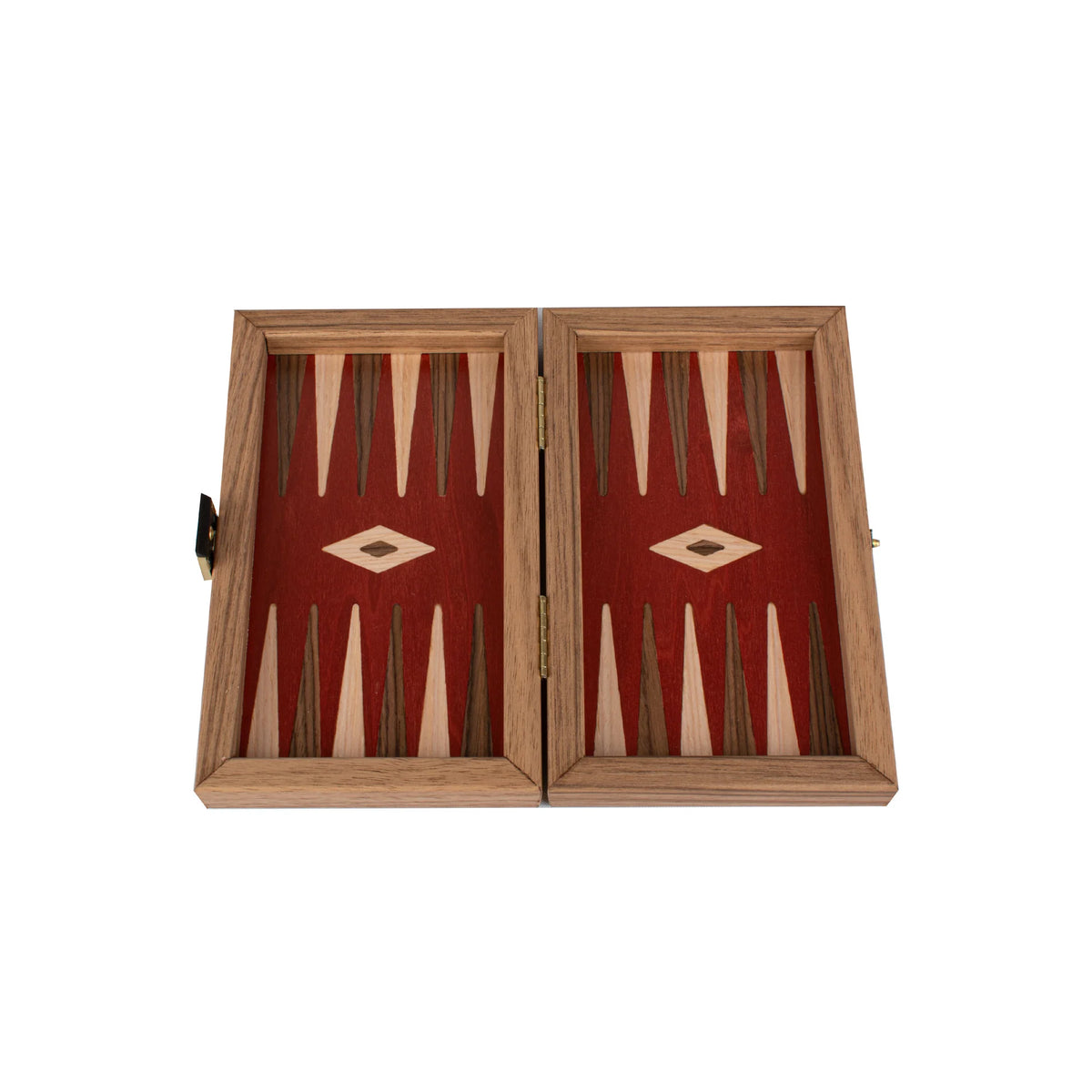 Travel Manopoulos Backgammon Set Red Oak American Walnut 20x12