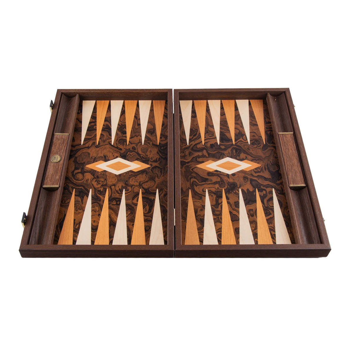 Luxury Manopoulos Backgammon Set California Walnut Burl 48x30