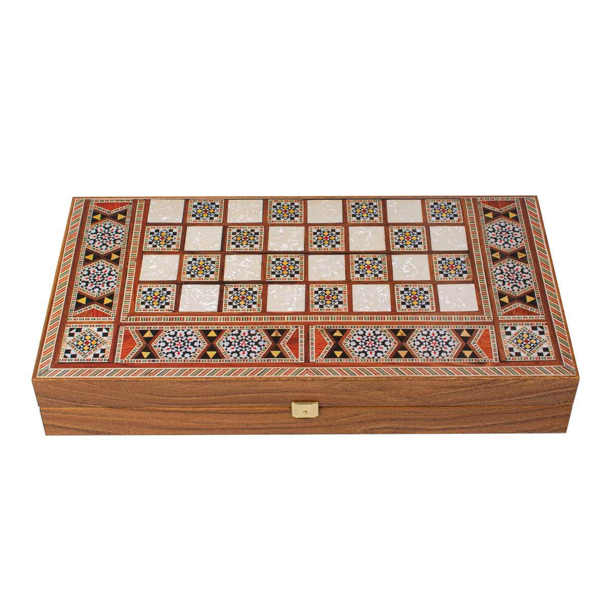 Manopoulos Wenge Wood Replica Backgammon Set Wooden Checkers 48x26
