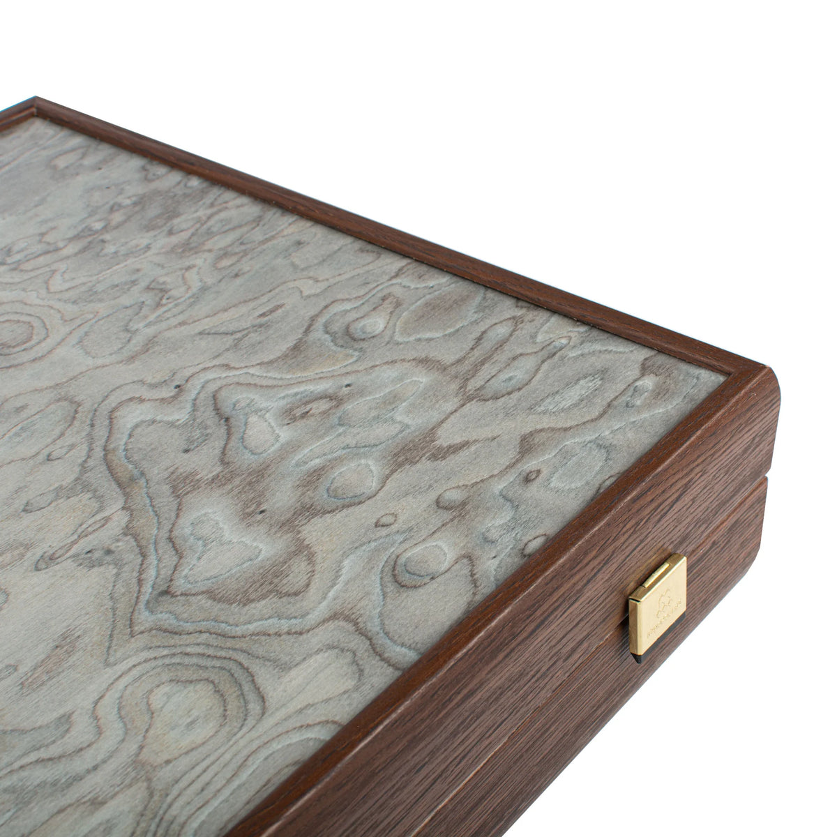 Luxury Manopoulos Backgammon Set Pearly Grey Vavona Oak 48x26