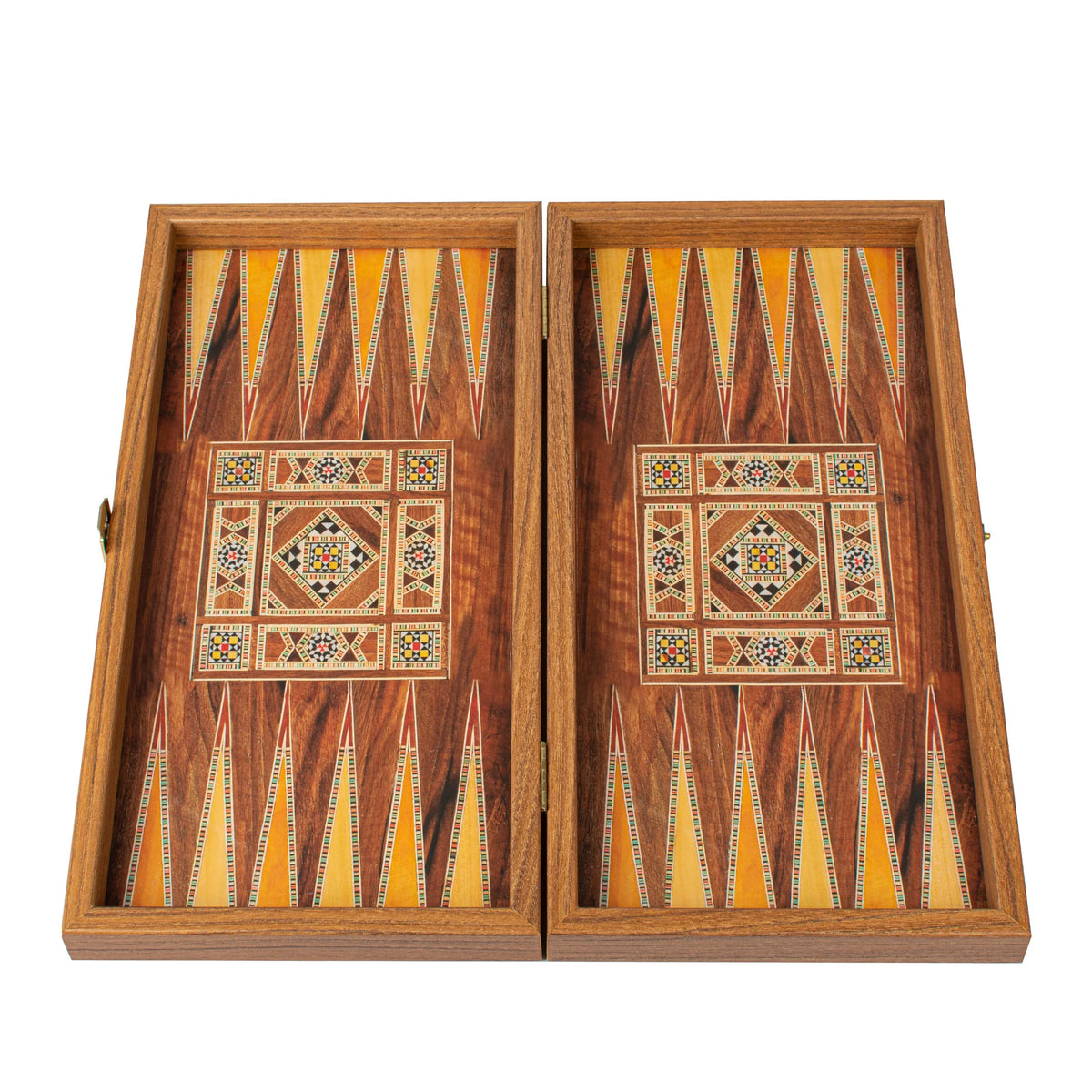 Manopoulos Wenge Wood Replica Backgammon Set Wooden Checkers 38x20