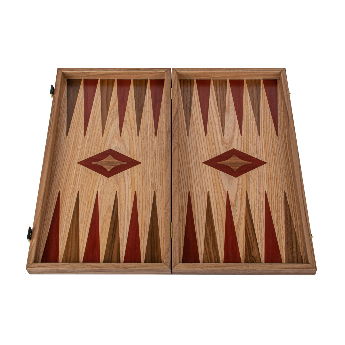 Large Manopoulos Backgammon Set Oak Red American Walnut 48x26