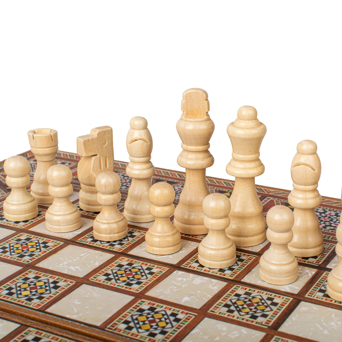 Manopoulos Wenge Wood Replica Backgammon Set Wooden Checkers 38x20