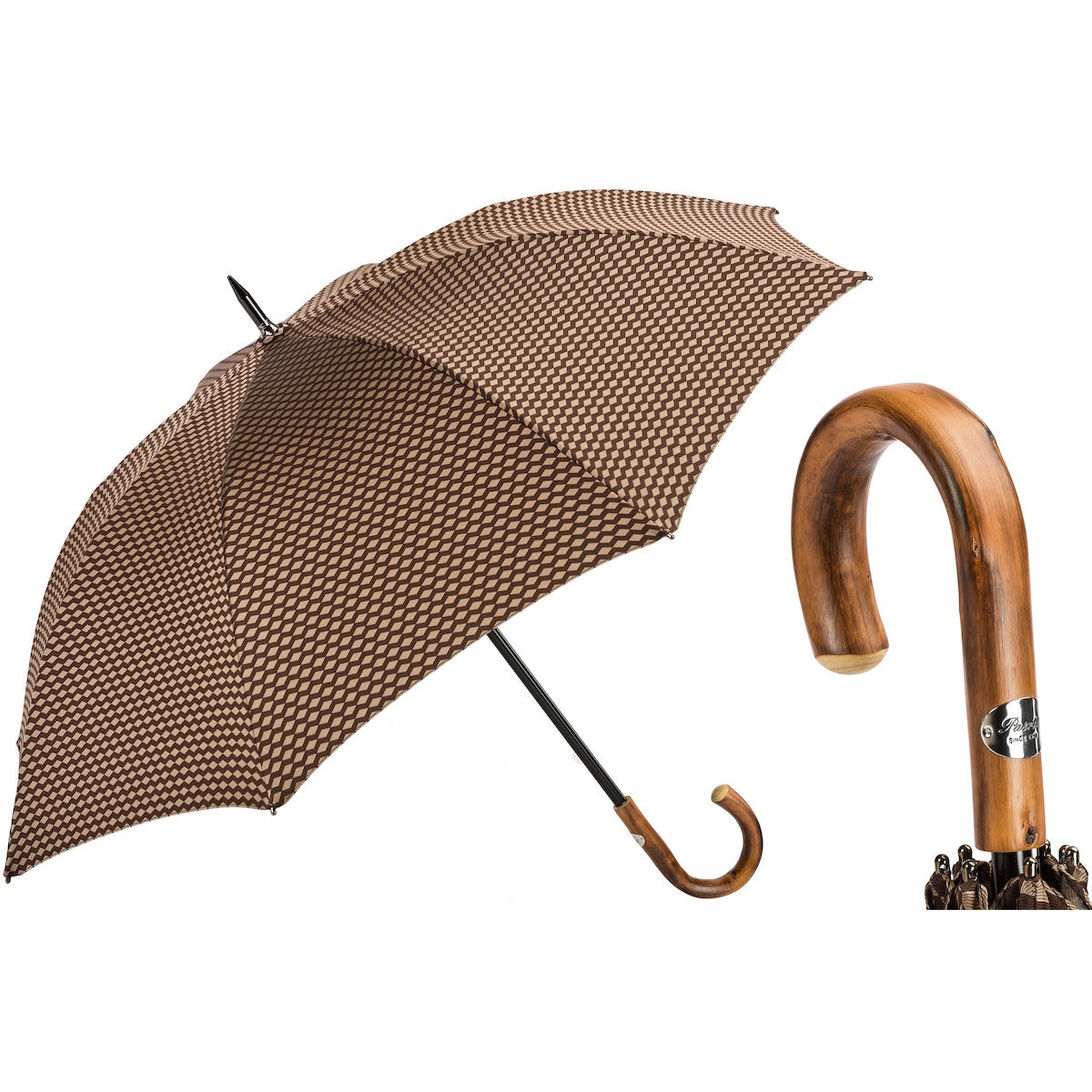 ŻAKARDOWY PARASOL Z GEOMETRYCZNYM WZOREM | Pasotti – włoska tradycja i nowoczesny design, ręcznie robiony we Włoszech