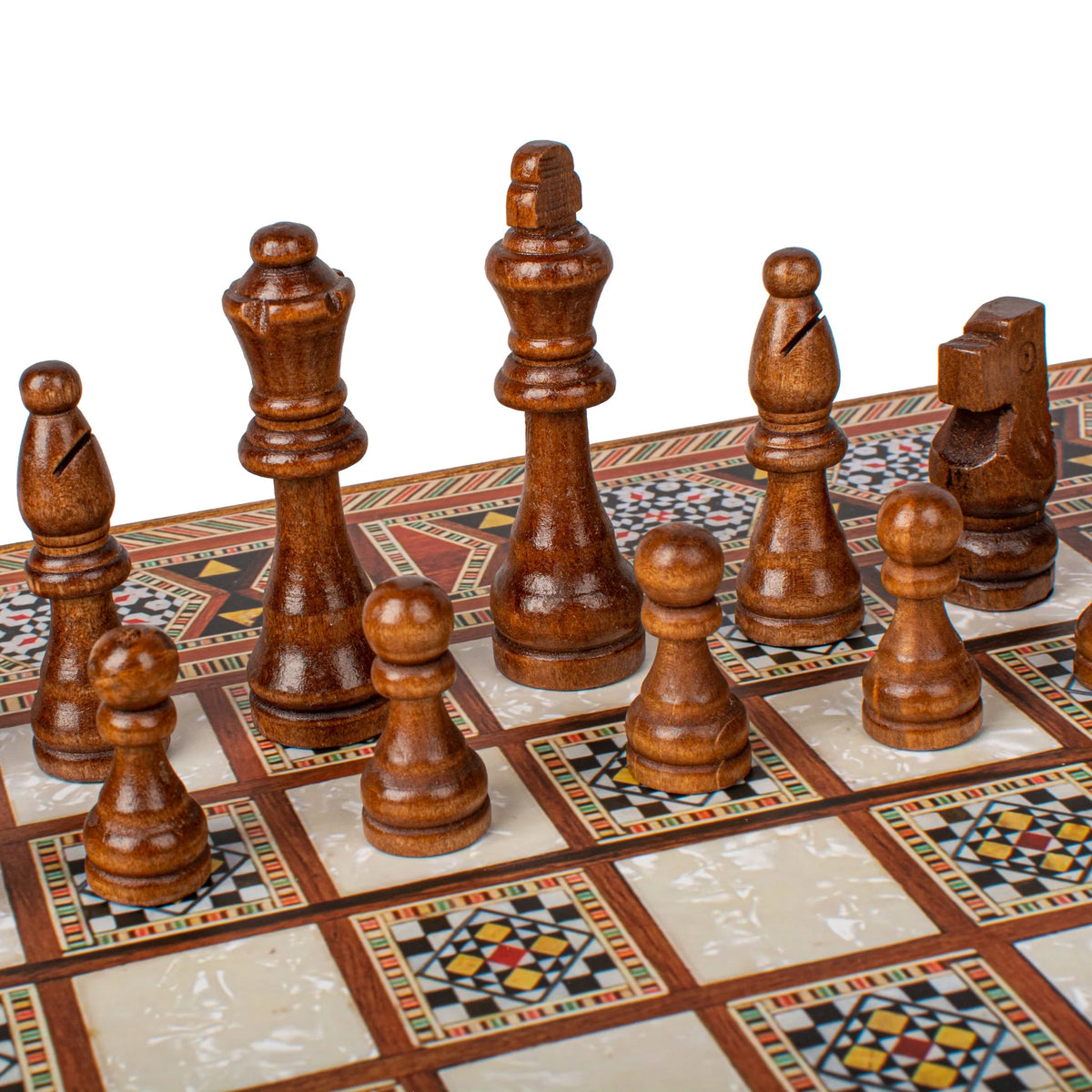 Manopoulos Wenge Wood Replica Backgammon Set Wooden Checkers 48x26