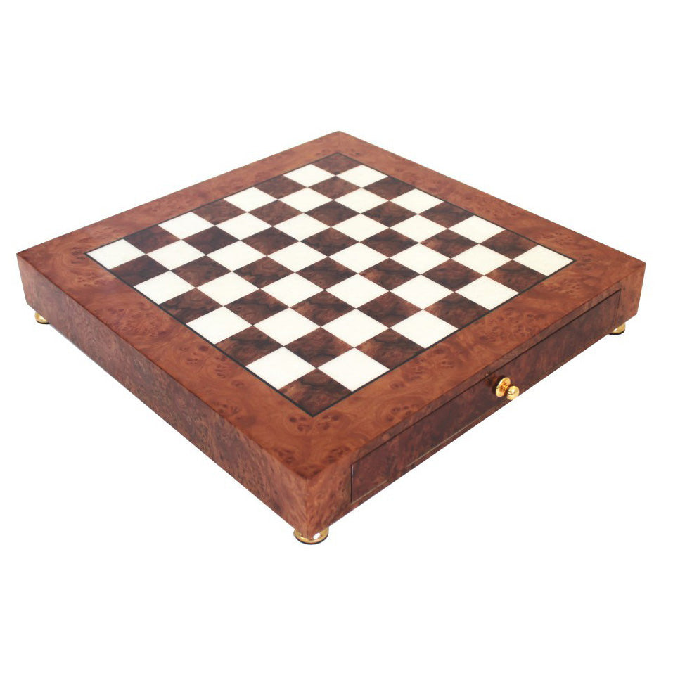 Drewniana szachownica 42×42 cm z szufladką na figury