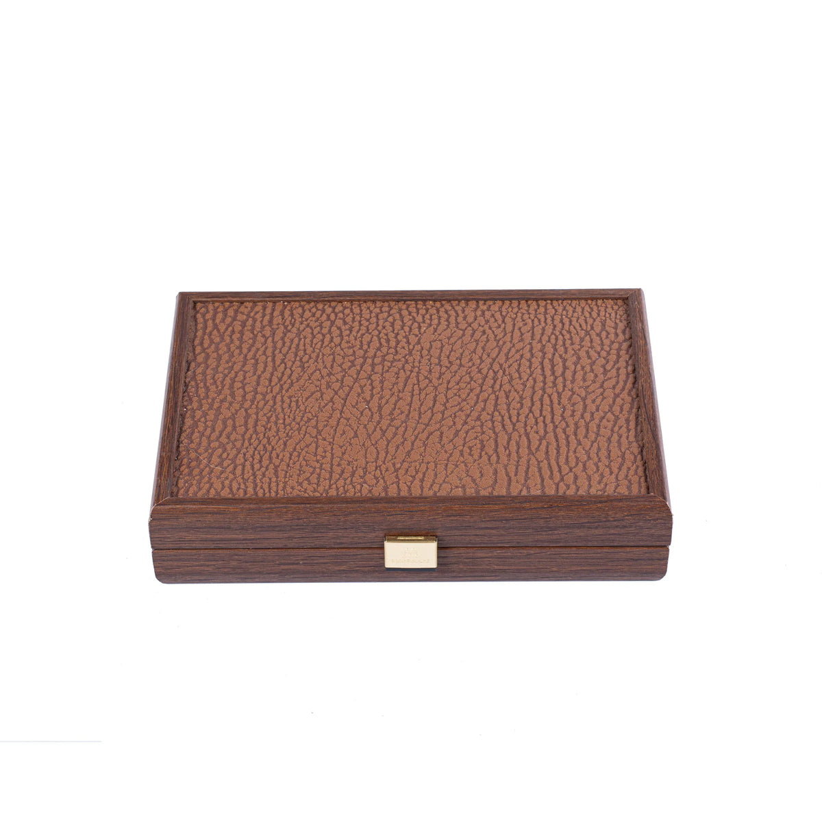 Premium Manopoulos Domino Set Caramel Leatherette Wooden Case Gift