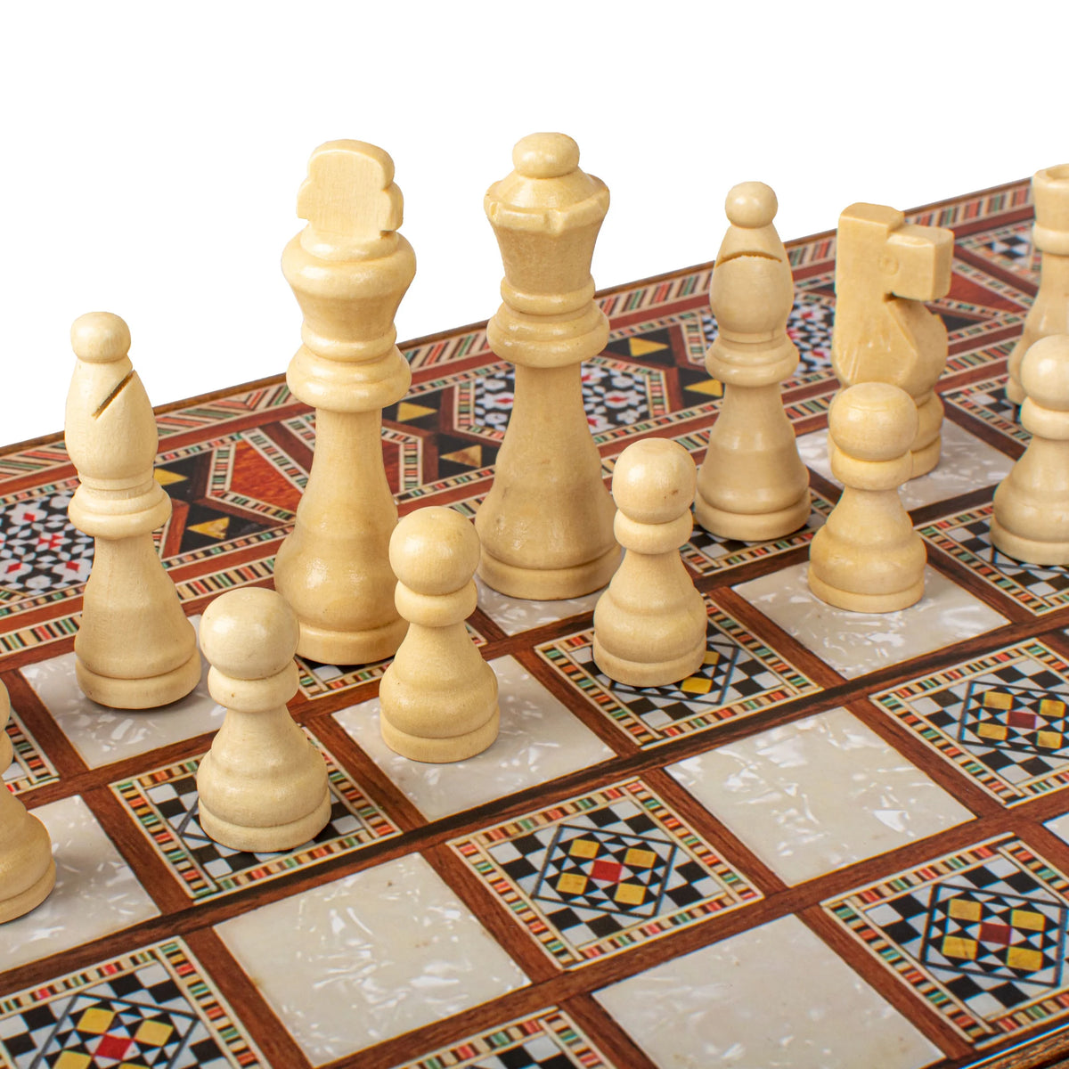 Manopoulos Wenge Wood Replica Backgammon Set Wooden Checkers 48x26
