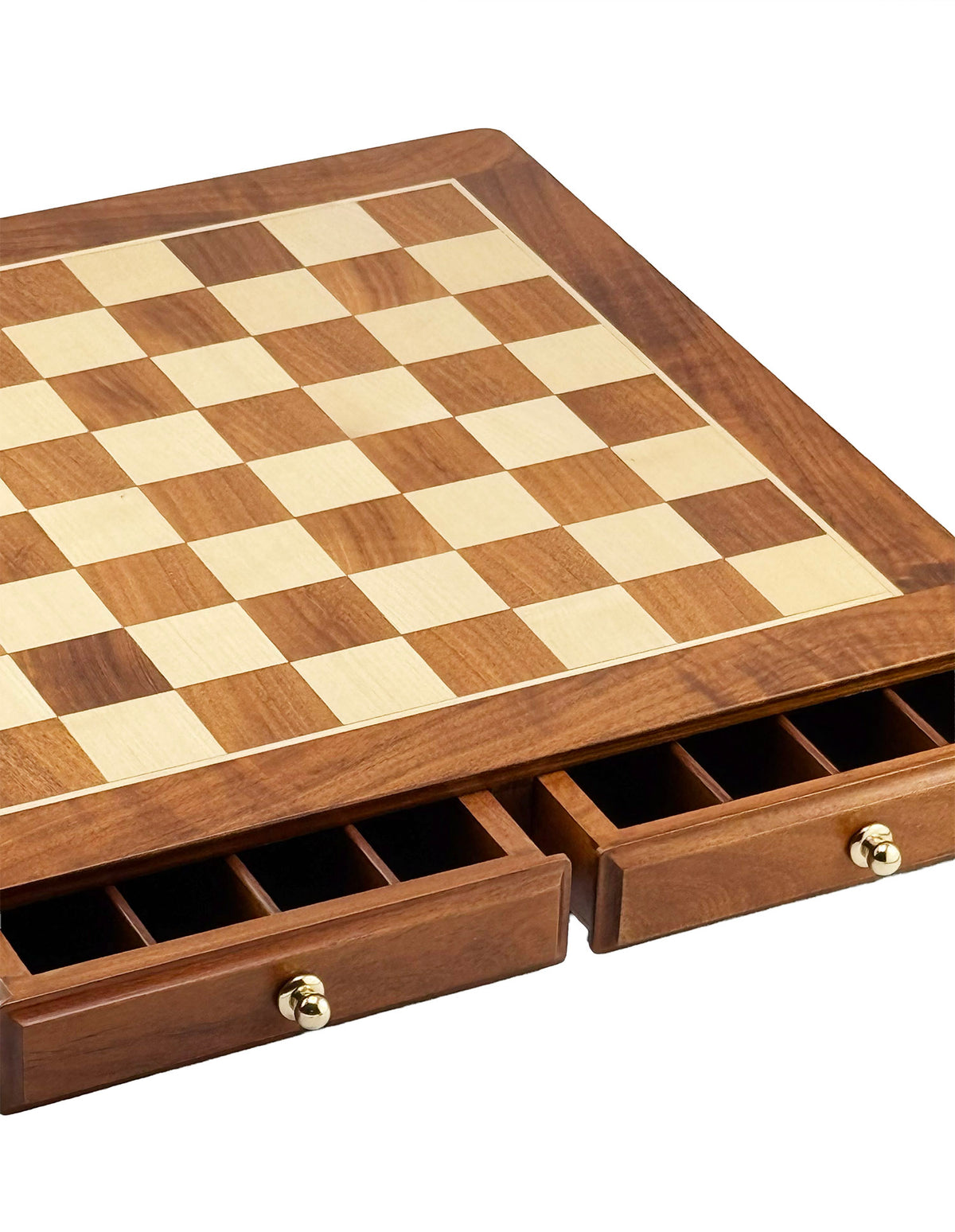Luxury Italfama Metal Chess Set with 2-Drawer Storage Chessboard 46x46 cm