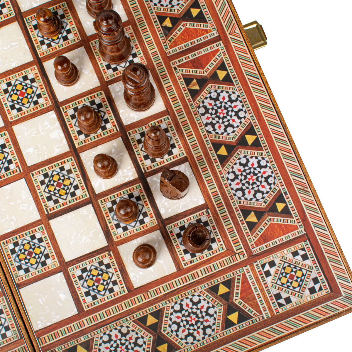 Manopoulos Wenge Wood Replica Backgammon Set Wooden Checkers 48x26