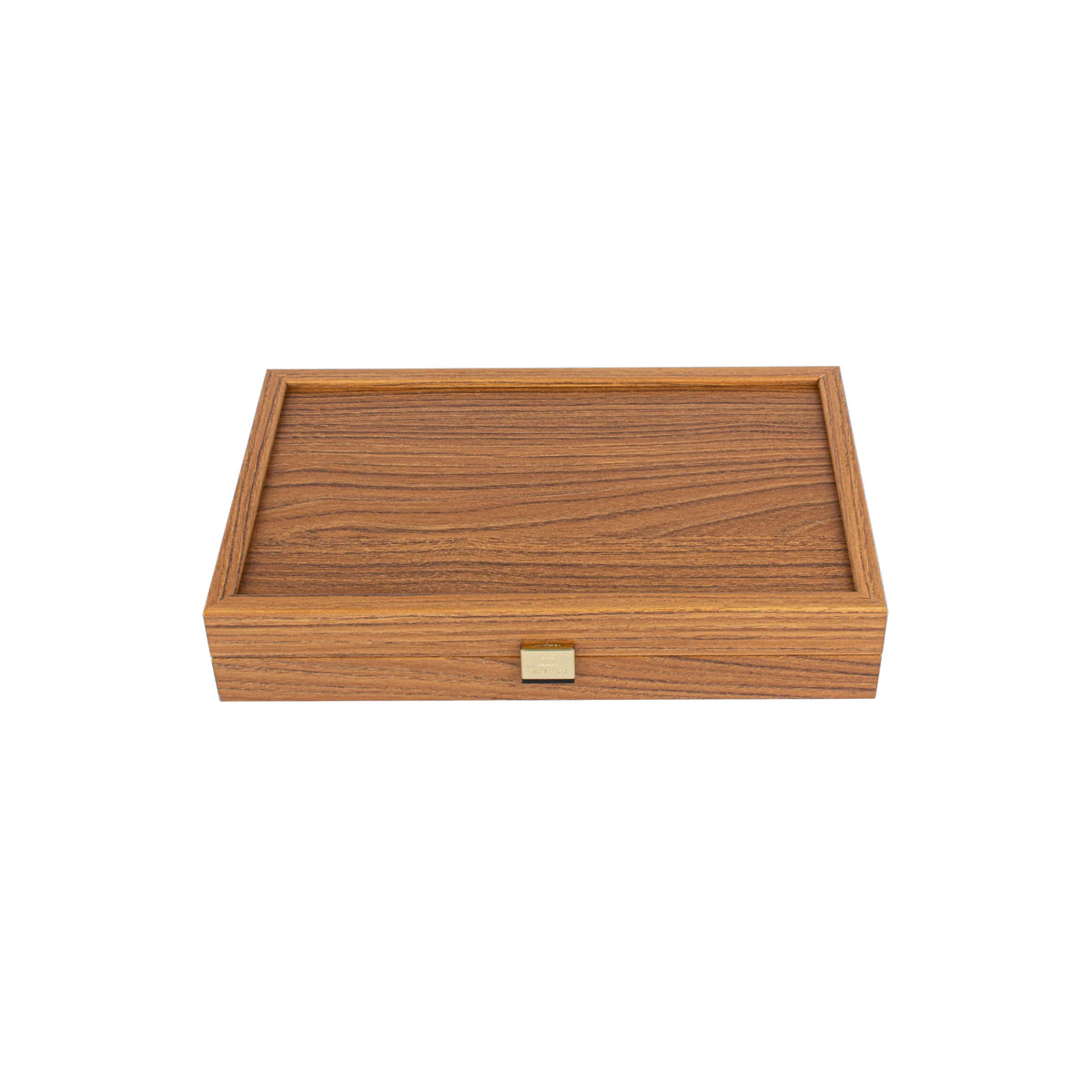 Compact Manopoulos Backgammon Set Walnut Replica Side Racks 30x20
